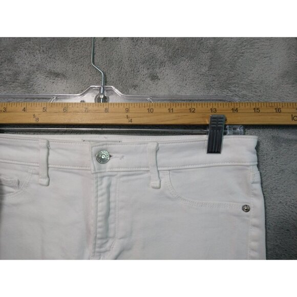 Abercrombie Fitch Jeans Women 4 White Harper Low Rise Super Skinny Distressed - Picture 3 of 9